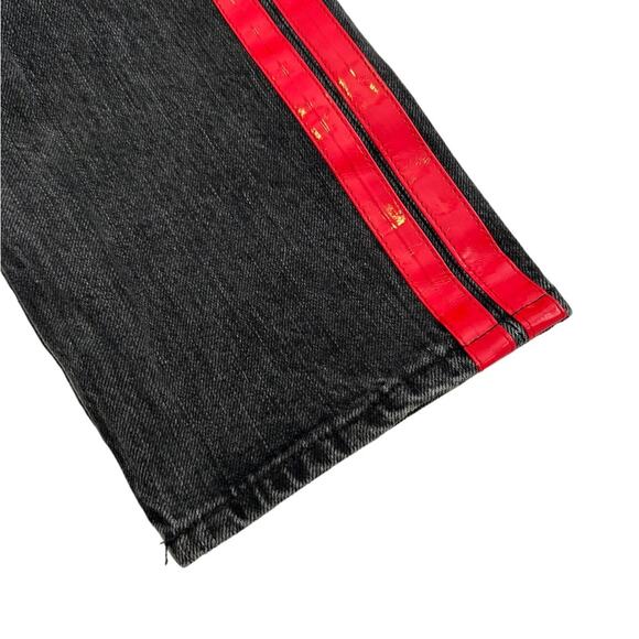 Rag & Bone Straight Jean Washed Black Red Side Stripe 24 - Picture 6 of 13